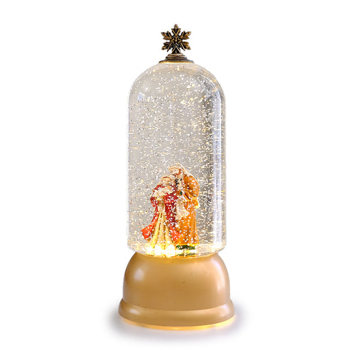 Holy Family Christmas Lantern with Swirling Confetti LED Lights & Music