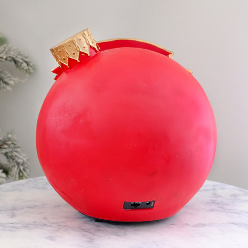 Large Animated Christmas Resin Bauble Village with Spinning Ice Skaters LED Lighted With Music