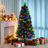 5 Dynamic Lighting Mode Pre-lit Green Christmas Tree with Fibre Optic Lights Multicolor LED Frosted Bulbs