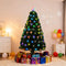Star Lights Green Christmas Tree Pre-Lit Fibre Optic Ultra-bright Multicolour Flashing Lights