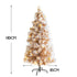 Gold Snow Flocked Fibre Optic Christmas Tree Pre Lit 8 Lighting Modes