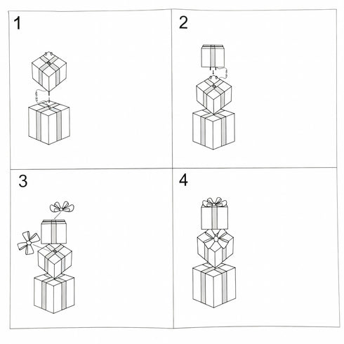 72cm Light Up 3pcs Gold Stacked Gift Boxes Indoor / Outdoor Christmas Lights with Auto Timer