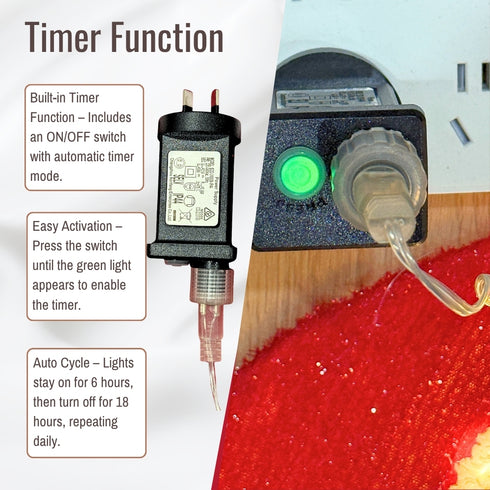 100cm Candy Cane Half 3D Christmas Lights With Auto Timer Warm White Outdoor / Indoor Wall or Standing Display