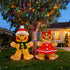 92CM Gingerbread Couple Set Half 3D Christmas Lights With Auto Timer Warm White Outdoor / Indoor Wall or Standing Display
