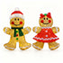 92CM Gingerbread Couple Set Half 3D Christmas Lights With Auto Timer Warm White Outdoor / Indoor Wall or Standing Display
