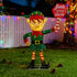93cm 3D Light Up Christmas Elf Light with “Santa Stop Here” Sign With Auto Timer Warm White Outdoor / Indoor Standing Display