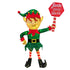 93cm 3D Light Up Christmas Elf Light with “Santa Stop Here” Sign With Auto Timer Warm White Outdoor / Indoor Standing Display
