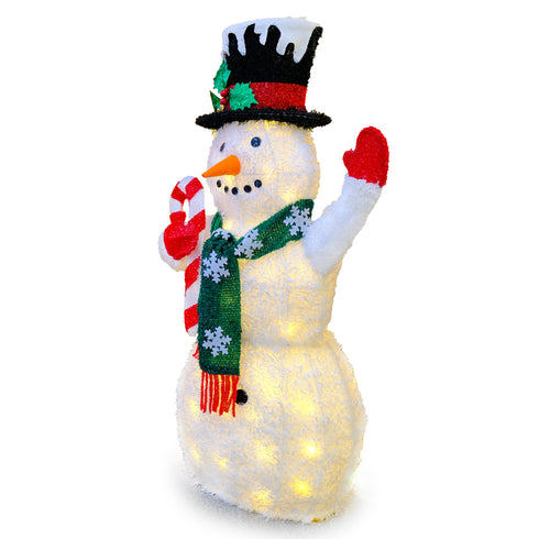 77CM Light Up 3D Snowman Christmas Lights with Auto Timer Warm White Outdoor/Indoor