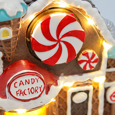Candy Factory Animated Christmas Village with Rotating Candy & LED Lights