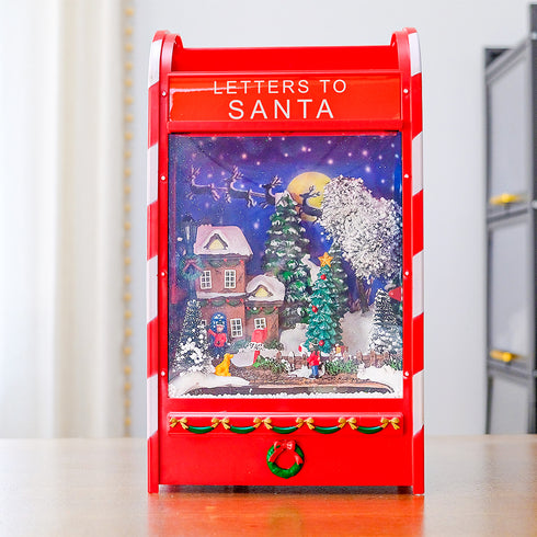 Letters to Santa Mailbox Lighted Animated Musical Christmas Village