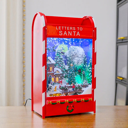 Letters to Santa Mailbox Lighted Animated Musical Christmas Village