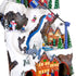 Animated Christmas Mountain Village with Moving Cable Car & Train