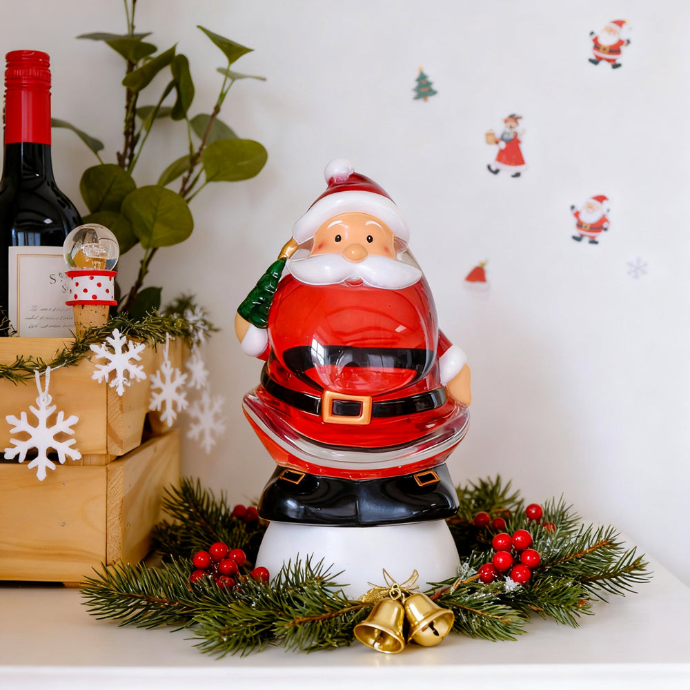 Santa-Shaped LED Musical Christmas Water Lantern Snow Globe with Swirl ...