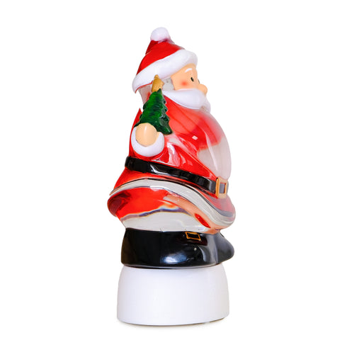 Santa-Shaped LED Musical Christmas Water Lantern Snow Globe with Swirling Glitter