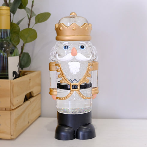 Animated Musical Light-Up Nutcracker Snow Globe Water Lantern with Swirling Glitter