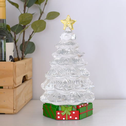 Acrylic Christmas Tree Water Lantern with Multi-color LED Lights