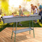 120 cm Portable Zinc Iron Alloy Charcoal Hibachi BBQ Grill with Stainless Steel Rack