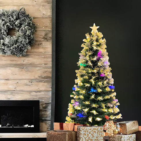 Snowy Christmas Tree Fibre Optic Pre-Lit Ultra-bright Multicolor LED Lights