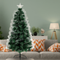 Pre-Lit Long Optic Fibres Green Christmas Tree Ultra-Bright Multicolour LED Lights