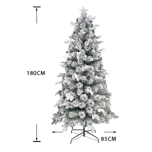 Snow Flocked Christmas Pine Tree Pre-Lit Ultra Bright Multicolour Flashing LED Lights
