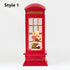 Christmas Telephone Booth Hurricane Led Light Lantern With Swirling Confetti