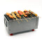 Portable Zinc Iron Alloy Hibachi BBQ Charcoal Grill 30cm with Stainless Steel Rack