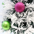 60cm Purple Snowy Christmas Tree in Pot Fibre Optic with Bright LED Lights and Baubles