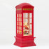 Christmas Telephone Booth Hurricane Led Light Lantern With Swirling Confetti