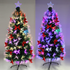 Fibre Optic Christmas Tree with Red Bows & Colour-Changing Lights – Classic Green Pre-Lit Tree