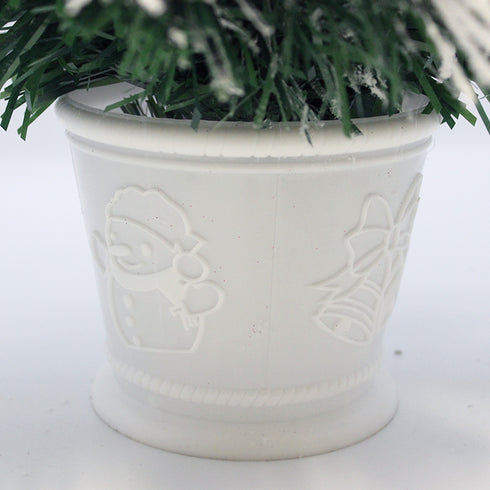 60CM Blue Snowy Tabletop Christmas Tree in Pot Fibre Optic Flashing Lights