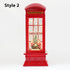 Christmas Telephone Booth Hurricane Led Light Lantern With Swirling Confetti