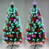 Pre-Lit Fibre Optic Christmas Tree with Red Bows & Colour-Changing LED Lights