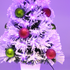 60cm Purple Snowy Christmas Tree in Pot Fibre Optic with Bright LED Lights and Baubles