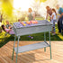 Portable Zinc Iron Alloy 60cm Charcoal Hibachi BBQ Grill with Stainless Steel Rack