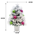 60cm Purple Snowy Christmas Tree in Pot Fibre Optic with Bright LED Lights and Baubles