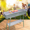 80cm Portable Zinc Iron Alloy Charcoal Hibachi BBQ Grill with Stainless Steel Rack