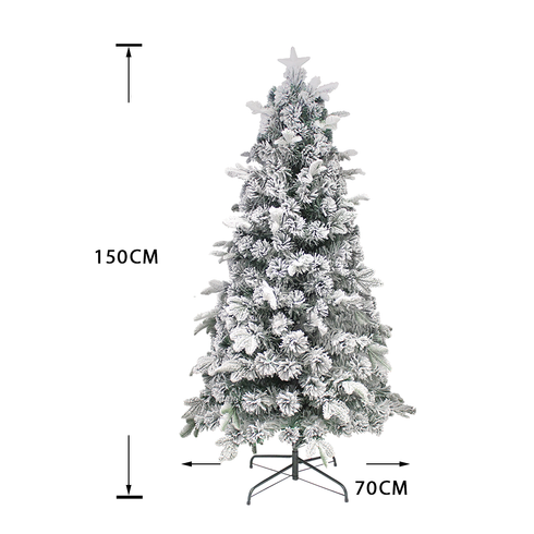 Snow Flocked Christmas Pine Tree Pre-Lit Ultra Bright Multicolour Flashing LED Lights