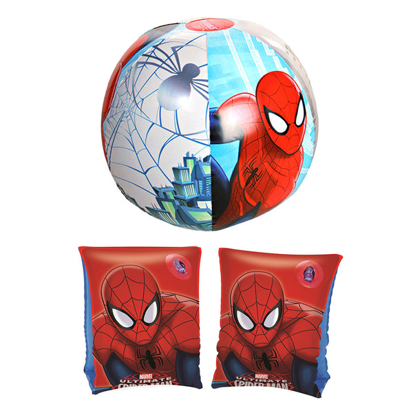 Bestway Marvel Spider-man Swim Armbands + Beach Ball Set Inflatable Pool Toy