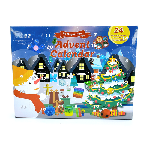 Christmas Advent Calendar 25 Piece Fidget Sensory Pop Toys 24 Days Countdown Gift Box