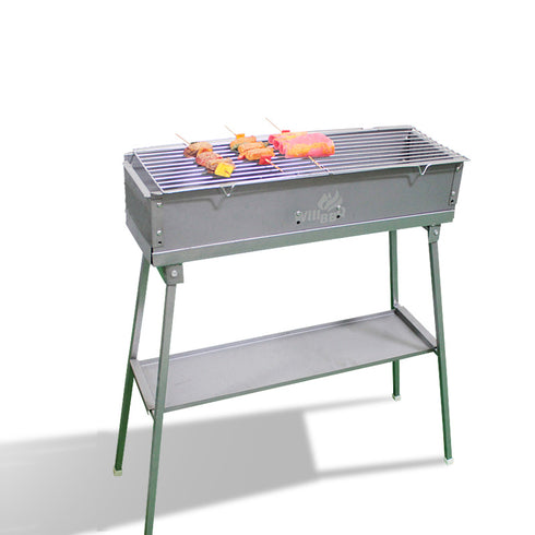 Portable Zinc Iron Alloy 60cm Charcoal Hibachi BBQ Grill with Stainless Steel Rack
