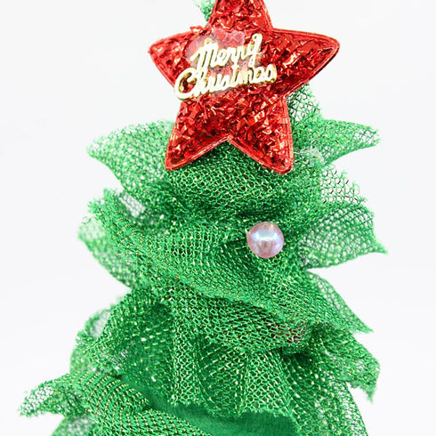 Christmas Headband Green Christmas Tree With Star and Beads