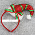 Christmas Headband Santa Hat With Elf Green Ribbon
