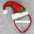 Christmas Headband Red Sequin Santa Hat With Holly