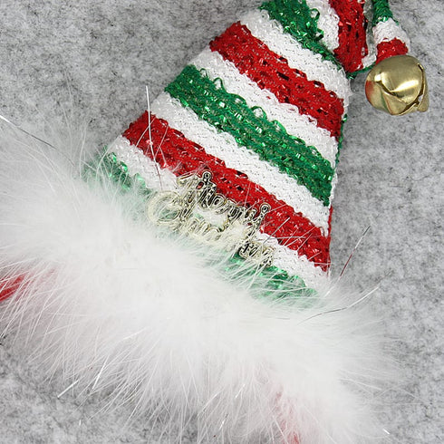 Christmas Headband Santa Hat Red Green White Stripes