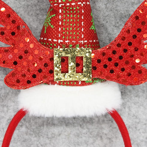Christmas Headband Santa Hat With Wings Belt