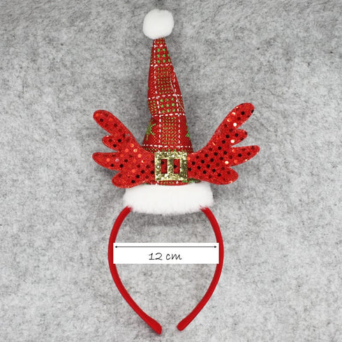 Christmas Headband Santa Hat With Wings Belt