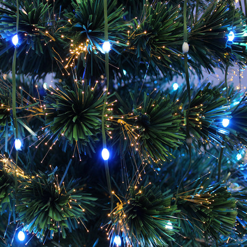 Curtain Lights Christmas Fibre Optic Green Tree Multi-mode Multicolour