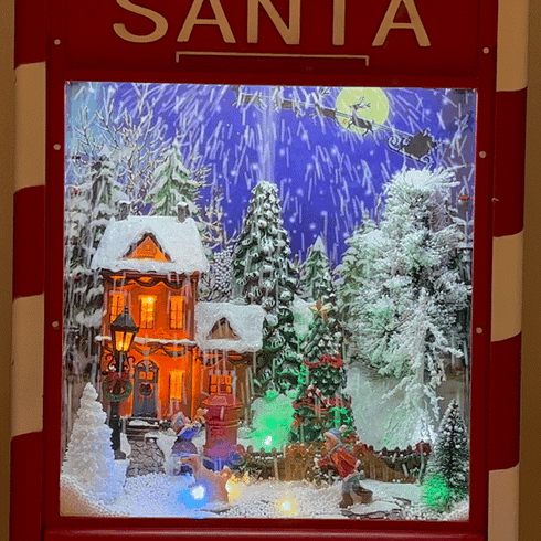 Christmas Village 61cm Large Postbox Letters for Santa with Animated Snowing Scene