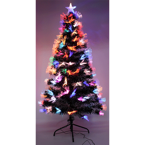 Snowy White-Tipped Christmas Tree Pre-Lit Fibre Optic Multi-color Flashing LED Lights