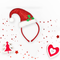 Christmas Headband Red Sequin Santa Hat With Holly